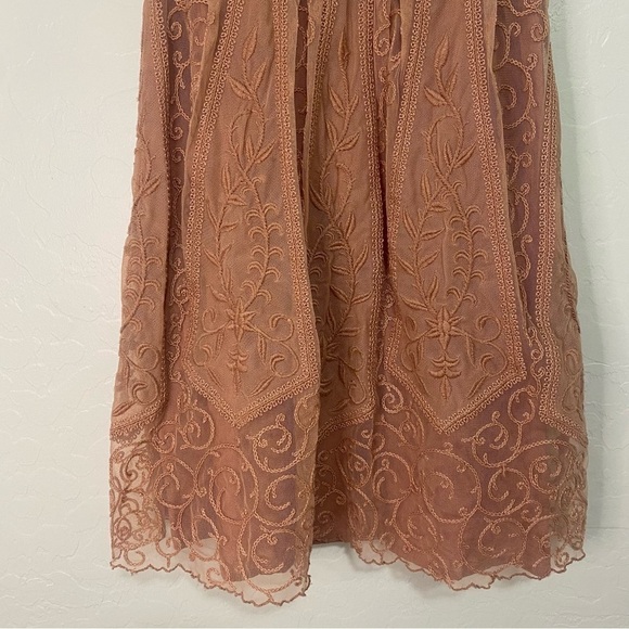 Anthropologie Yoana Baraschi At Dusk Dress Mauve Lace Sleeveless V-neck Mini 4 - Picture 11 of 16